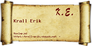 Krall Erik névjegykártya